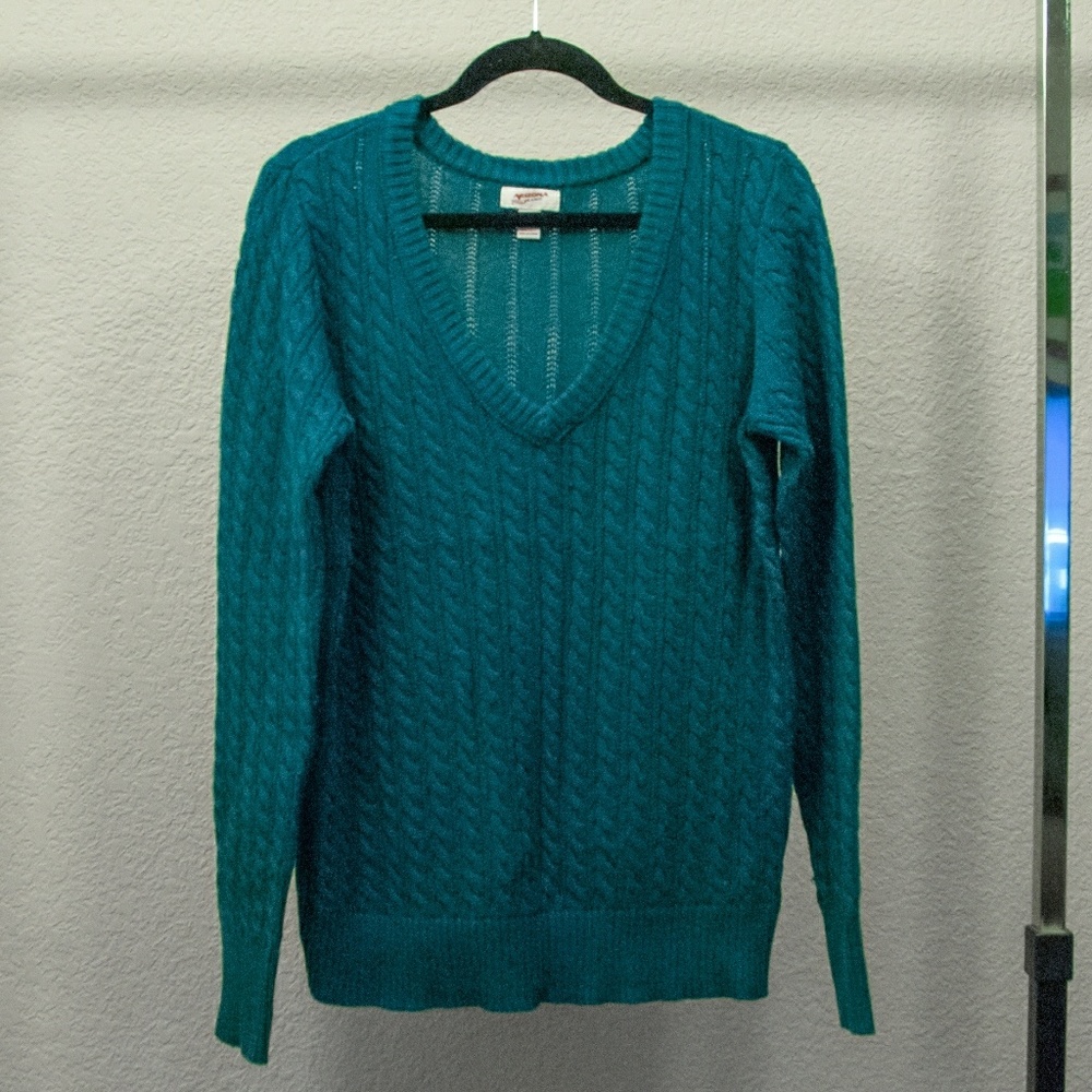 Teal V-Neck Sweater